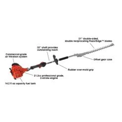 Echo SHC-225 Hedge Trimmer 20" Double Sided - 21.2cc 2-Stroke Engine -Handheld Power Equipment Sales shc 225.1