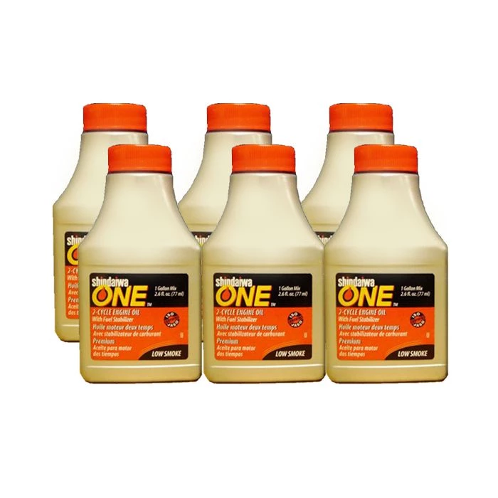 Shindaiwa One 2-Cycle Engine Oil 2.5 Gallon Mix, 48 6.4 Fl. Oz. Bottles 1 Shindaiwa One 2-Cycle Engine Oil 2.5 Gallon Mix, 48 6.4 Fl. Oz. Bottles